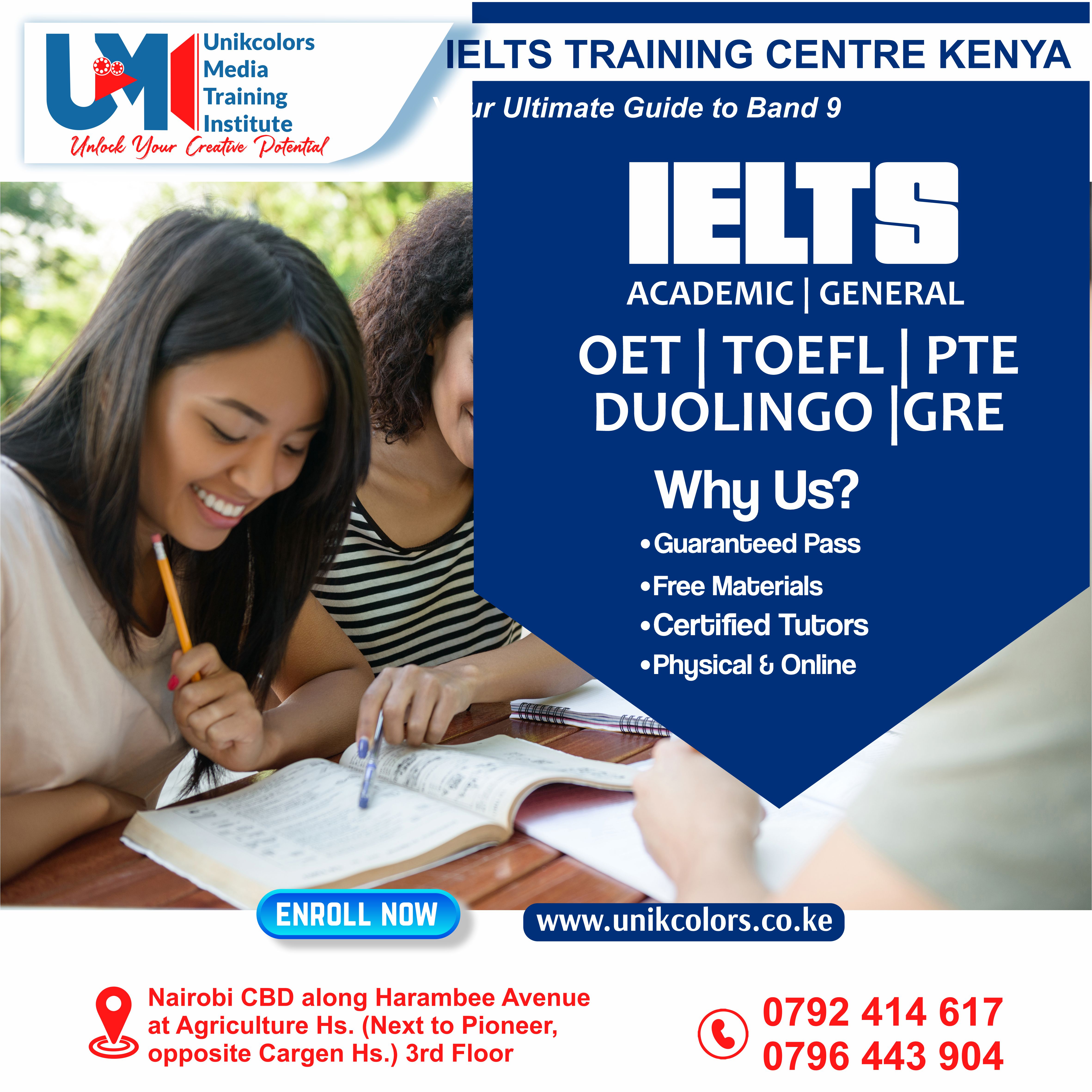 IELTS TRAINING CENTRE KENYA - IELTS PREPARATION | OET | TOEFL | PTE | GRE | DUOLINGO